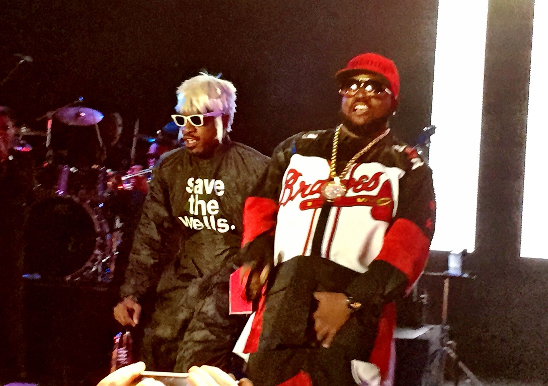 Hip hop duo Andre 3000 and Big Boi of OutKast performing live on stage together