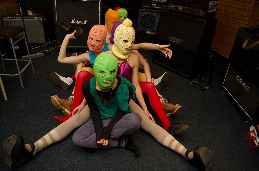 Publicity photo of the Russian band, Pussy Riot.